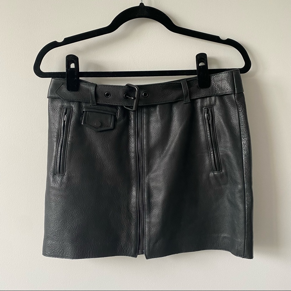 ALC Leather Mini Skirt  - Lamb Leather - M/L